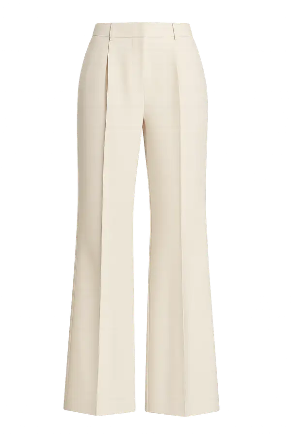 cream wide-leg trouser