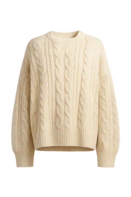 Cream cable knit