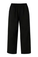 Black wideleg trousers
